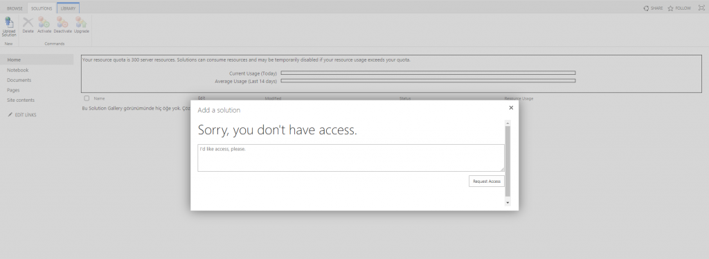 Wsp Error Code SharePoint Online Team Site Sitede Site Ayarlarında Çözümler ...